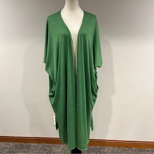 Sweet Pea Green Open Front oversized long open cardigan
